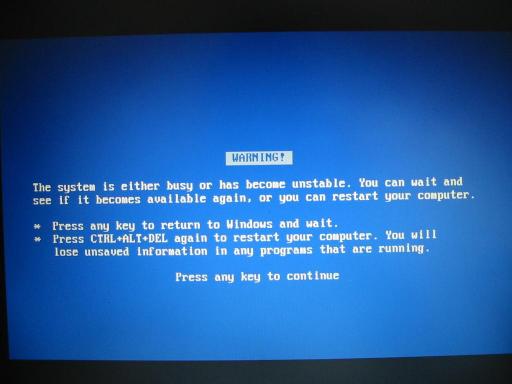 Windoze' blue screen